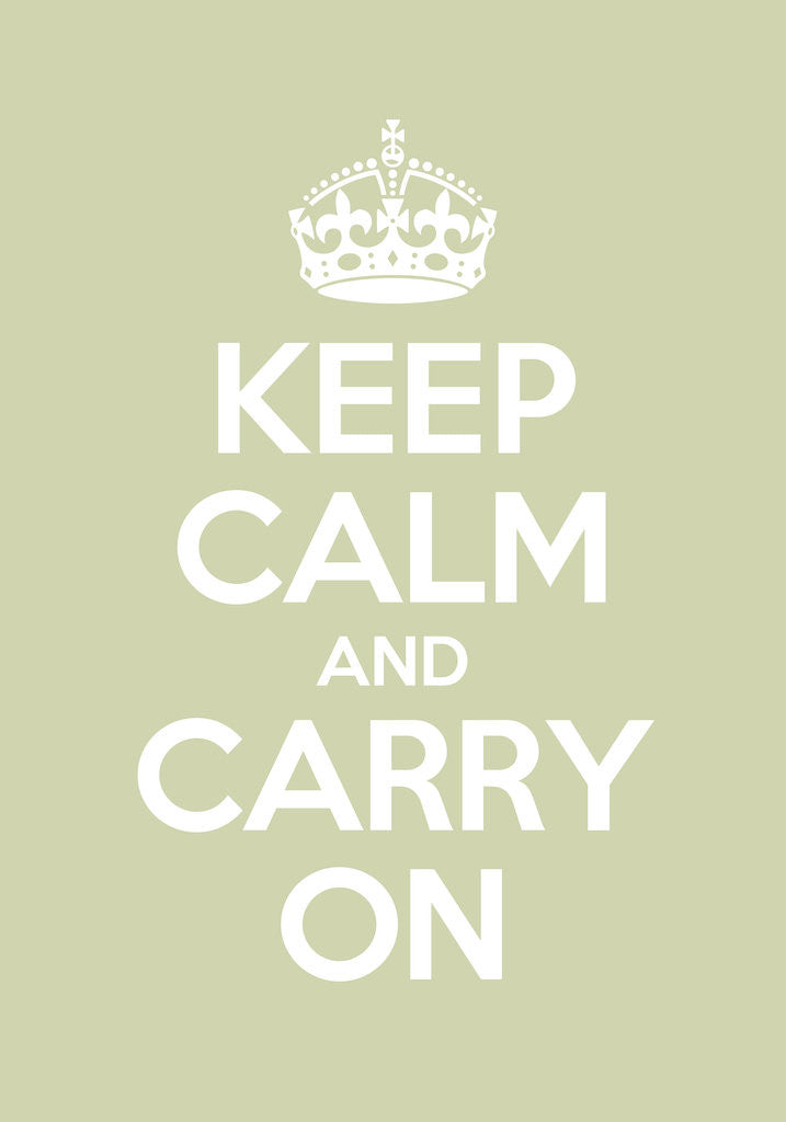 Detail of Keep Calm And Carry On Poster in Green Ground by Magnolia Box