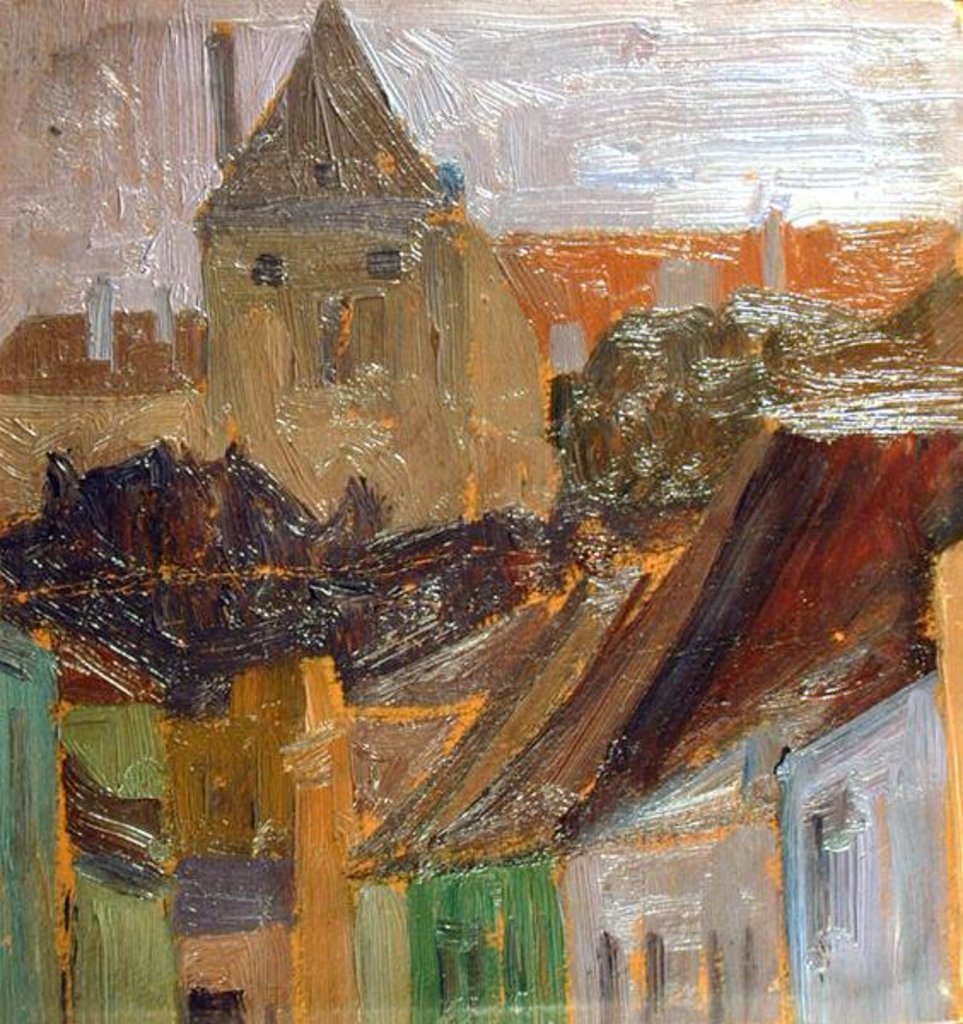 Detail of Study of Houses by Egon Schiele