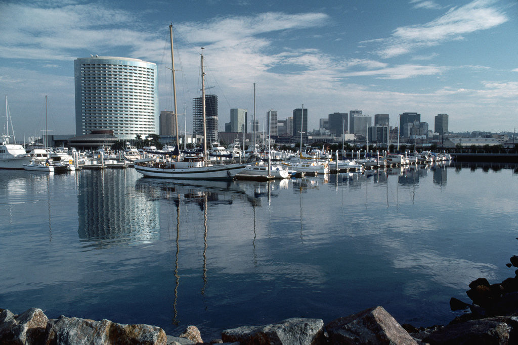 Detail of Sailboats Harbor at San Diego Embarcadero by Anonymous