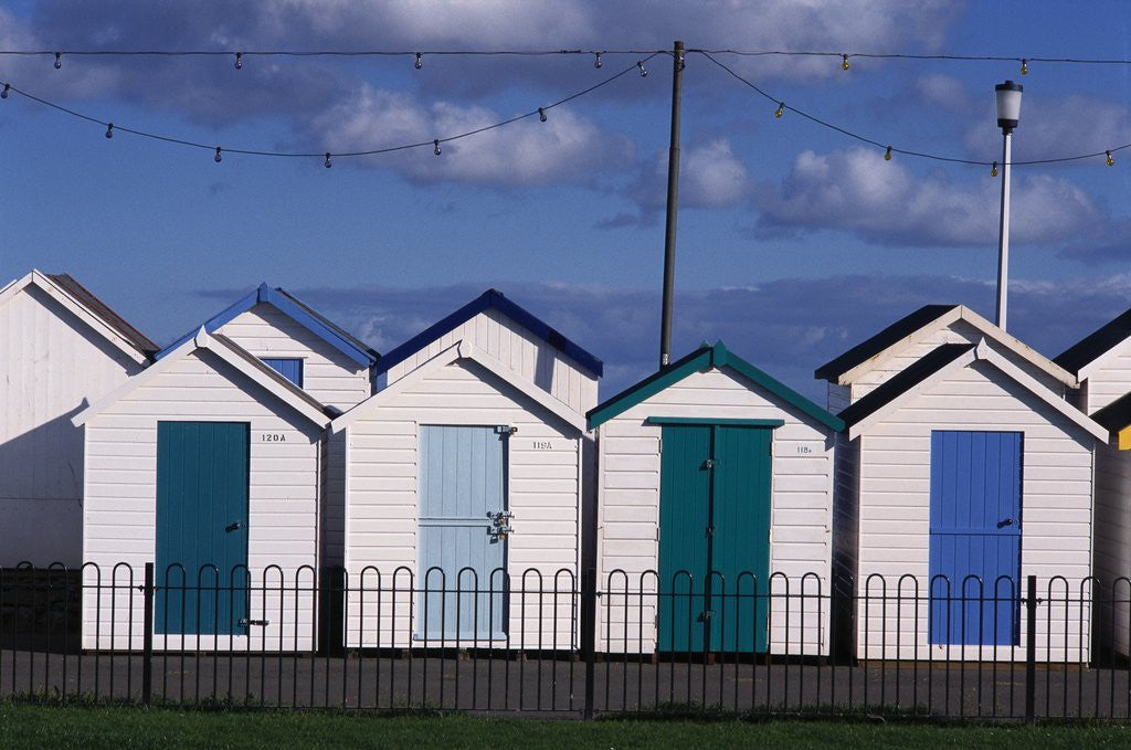 Detail of Beach Huts on Devon Town's Waterfront by Anonymous