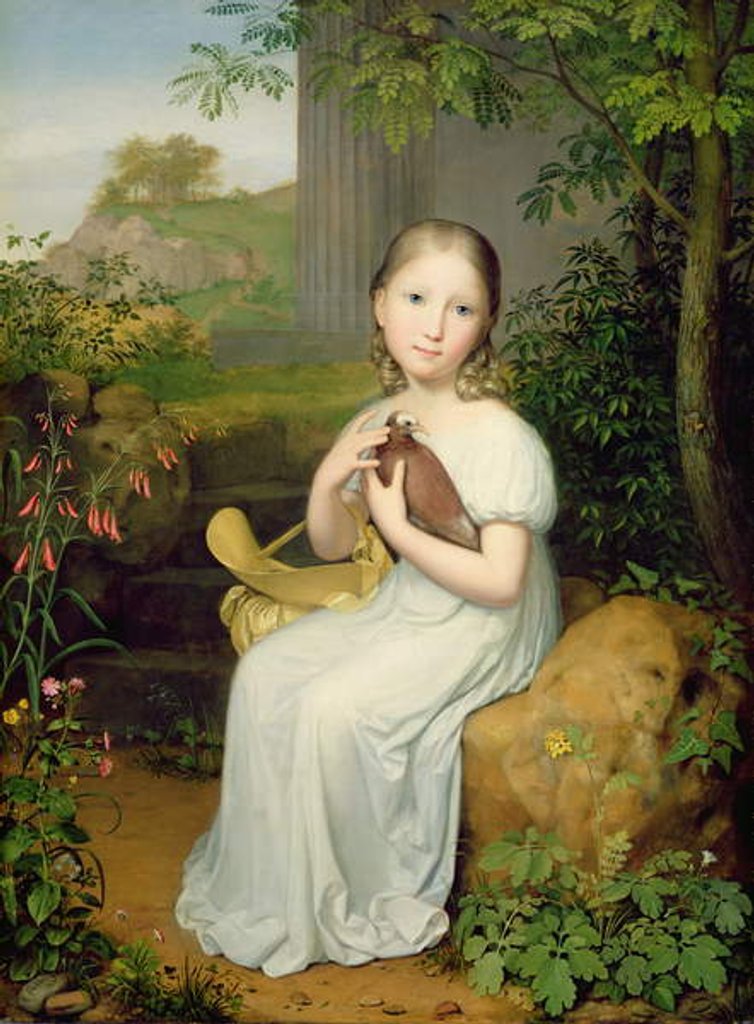 Detail of Portrait of Countess Louise Bose as a Child, 1820 by August von der Embde