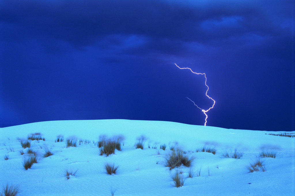 Detail of Lightening above White Sand Dune by Anonymous