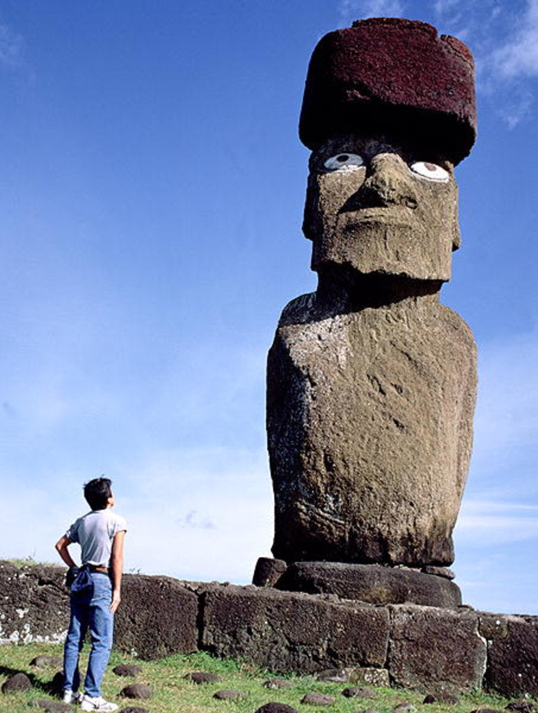 Detail of Monolithic Statue on Ahu Ko Te Riku by Anonymous