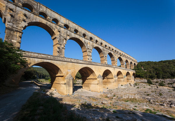 Detail of Pont du Gard, Roman aqueduct, France. by Anonymous