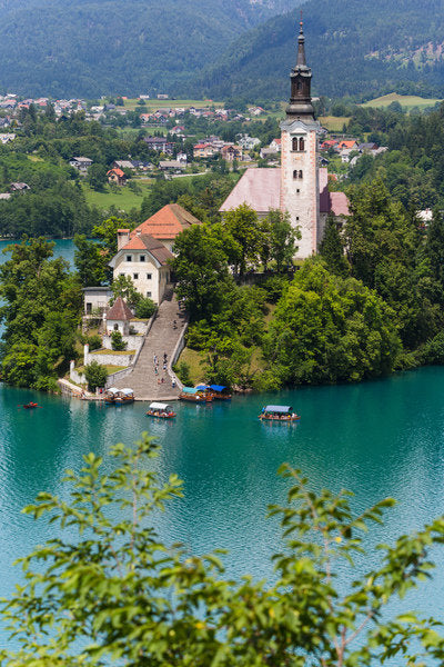 Detail of Bled, Slovenia. Church of the Assumption, Bled Island by Anonymous