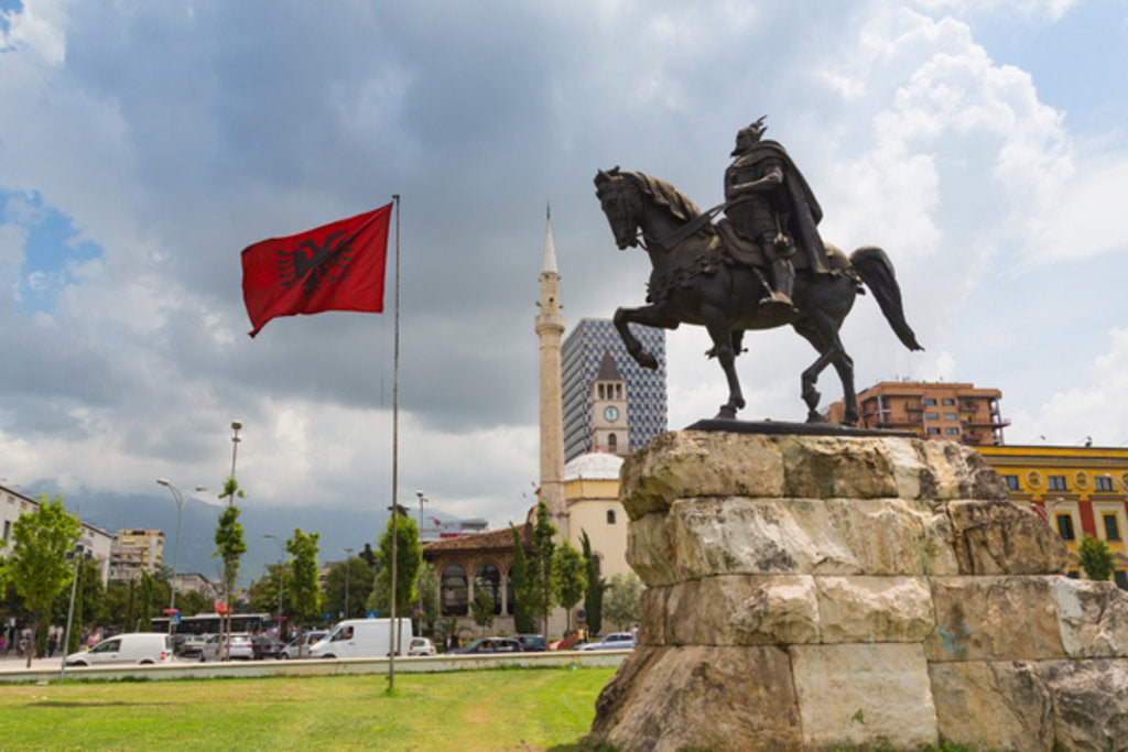 Detail of Skanderbeg Square with monument to Skanderbeg by Anonymous