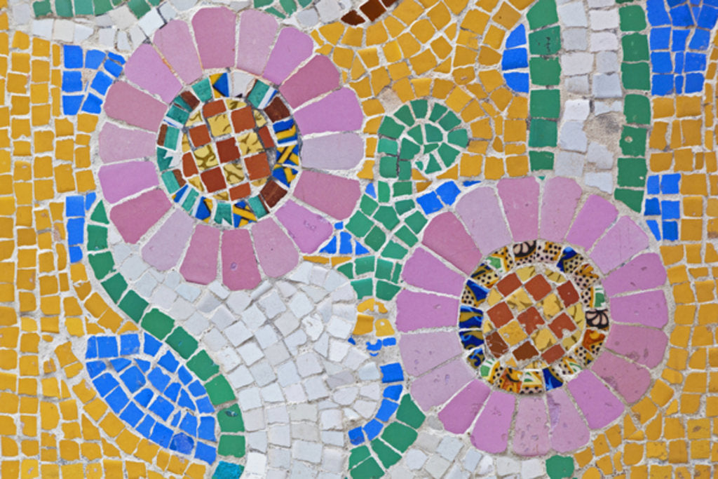 Detail of Mosaic work on facade of Palau de la Música Catalana by Anonymous