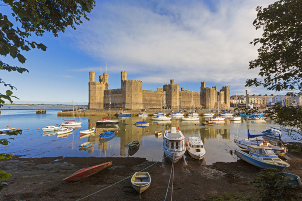 Detail of Caernarfon Castle seen across the River Seiont by Anonymous