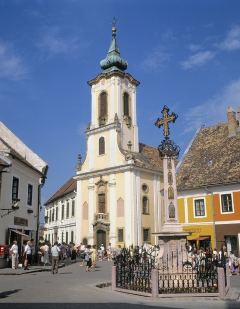 Detail of View of the main square and Blagovestenska church by Anonymous