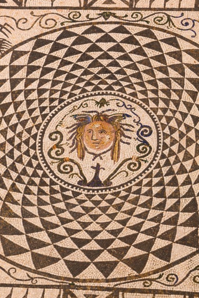Detail of Roman mosaic of Medusa in Town Hall, Carmona by Anonymous