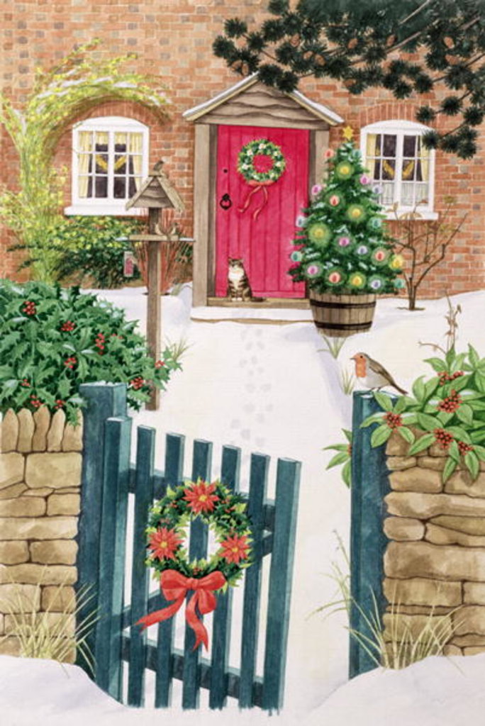 Detail of Snowy Front Garden by Linda Benton
