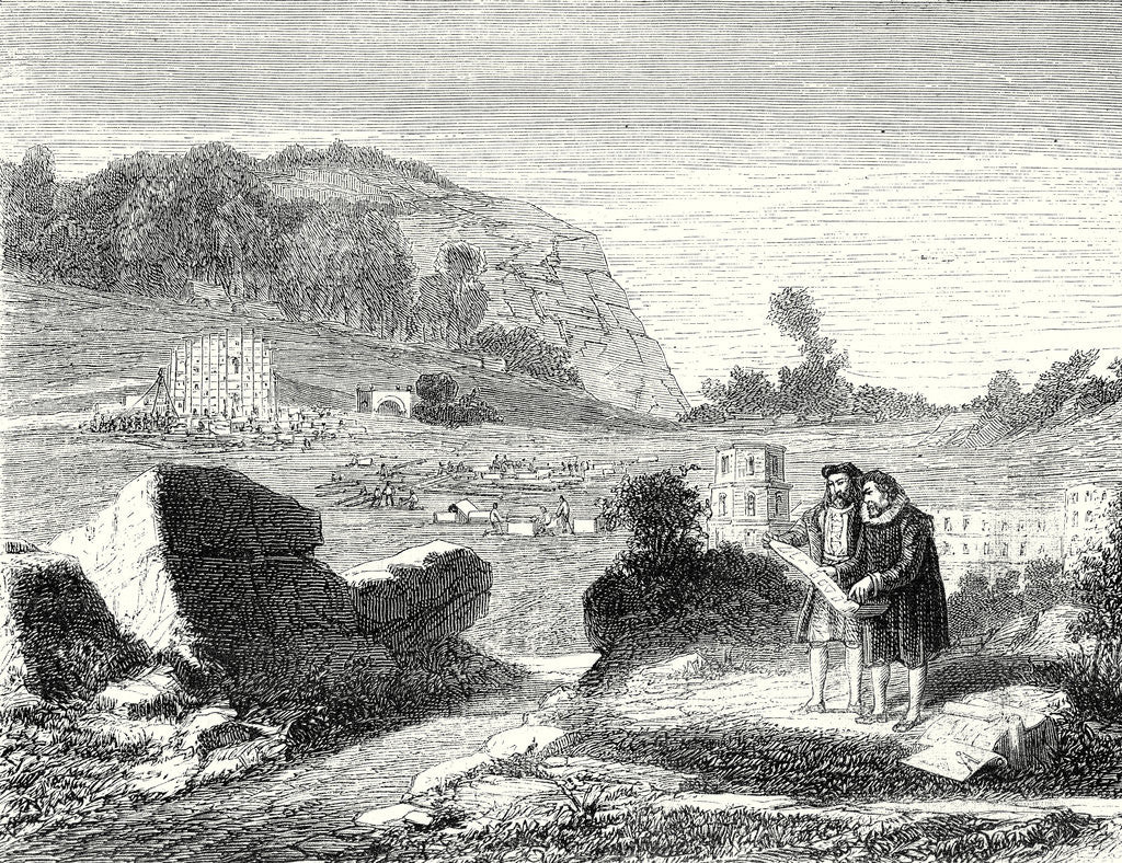 Detail of Salomon De Caus Directs the Creation of the Gardens of Heidelberg by Anonymous