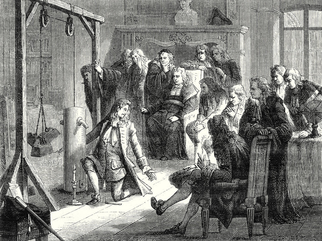 Detail of Papin Conducts an Experiment with His Powder Machine in Front of the Professors of the University of Marburg by Anonymous