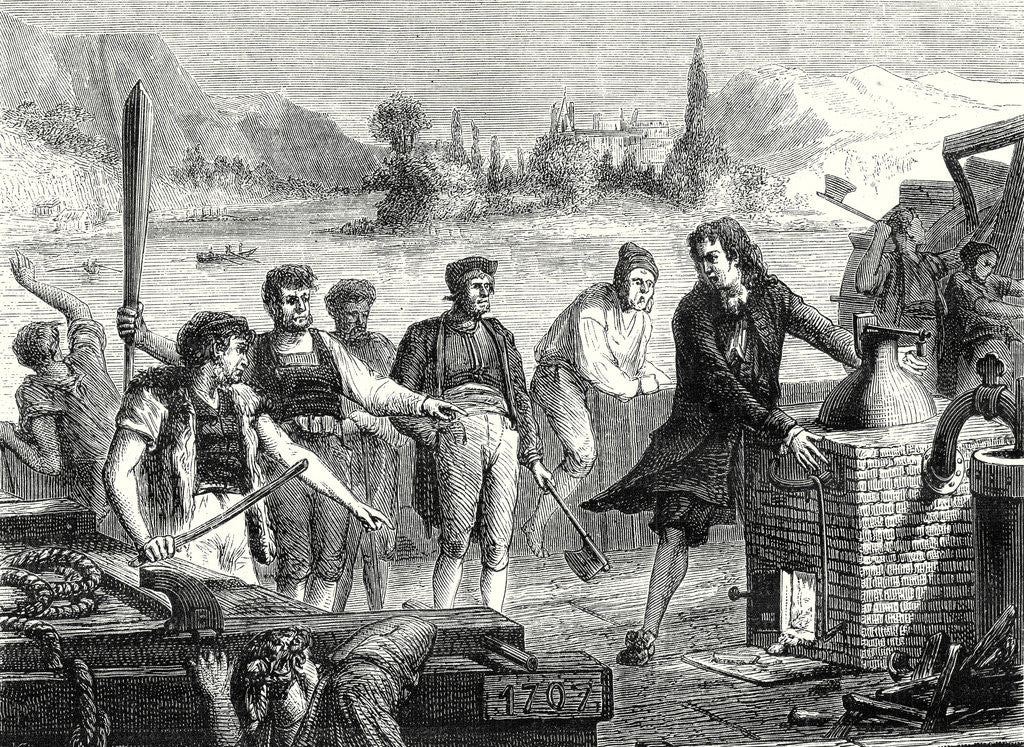 Detail of The Boatmen of the Weser Chop Papin's Steamboat in Pieces by Anonymous