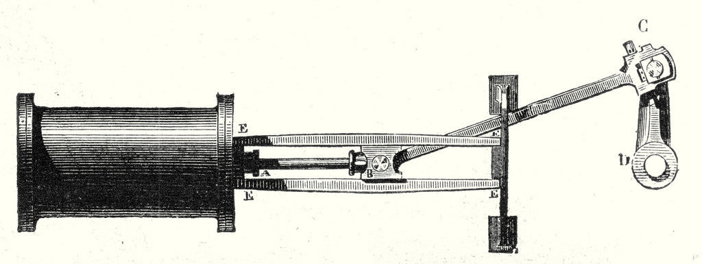 Detail of Transformation of Vertical Movement of the Piston Rod of a Machine Without a Condenser in a Circular Motion Using an Articulated Connecting Rod by Anonymous