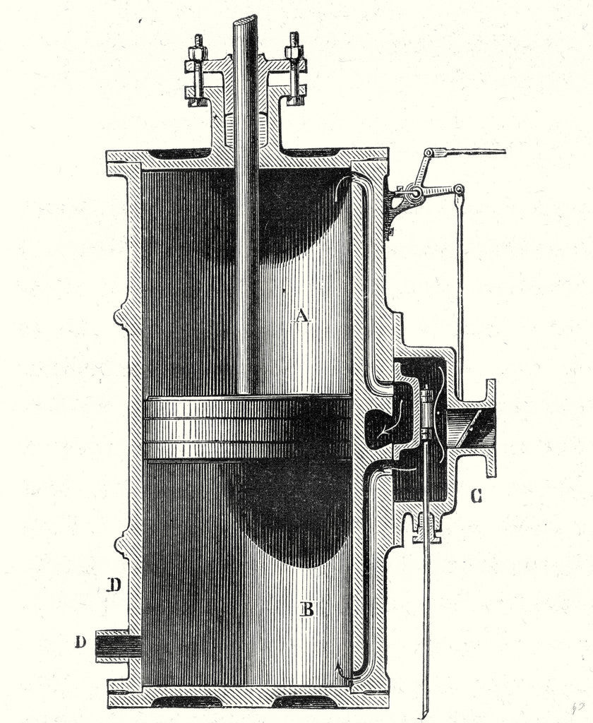 Detail of Cylinder and Slide of a Machine Without Condenser by Anonymous
