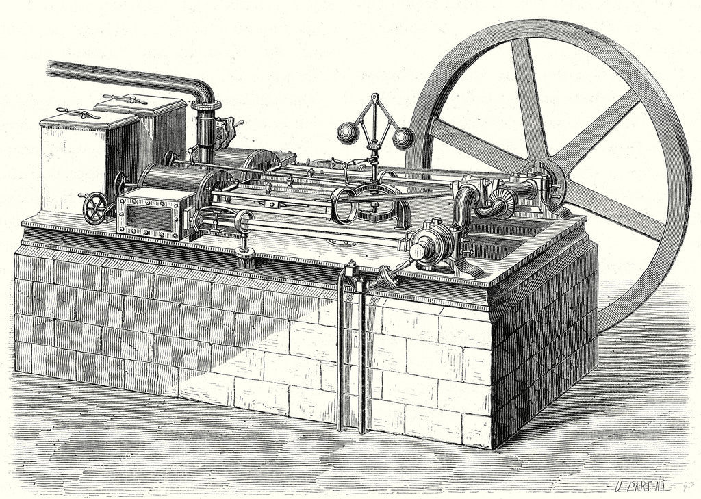 Detail of A Hot-Air Cylinder Machine with Horizontal Engines by Anonymous