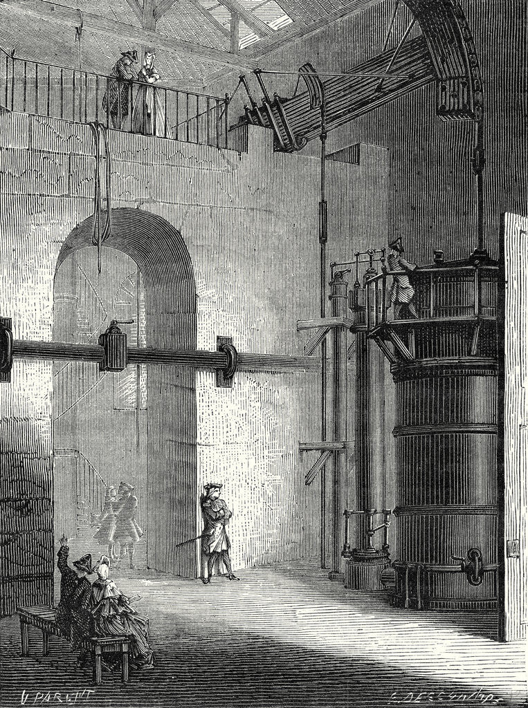 Detail of The Marquis De Jouffroy Studies Challiot's Fire Pump by Anonymous