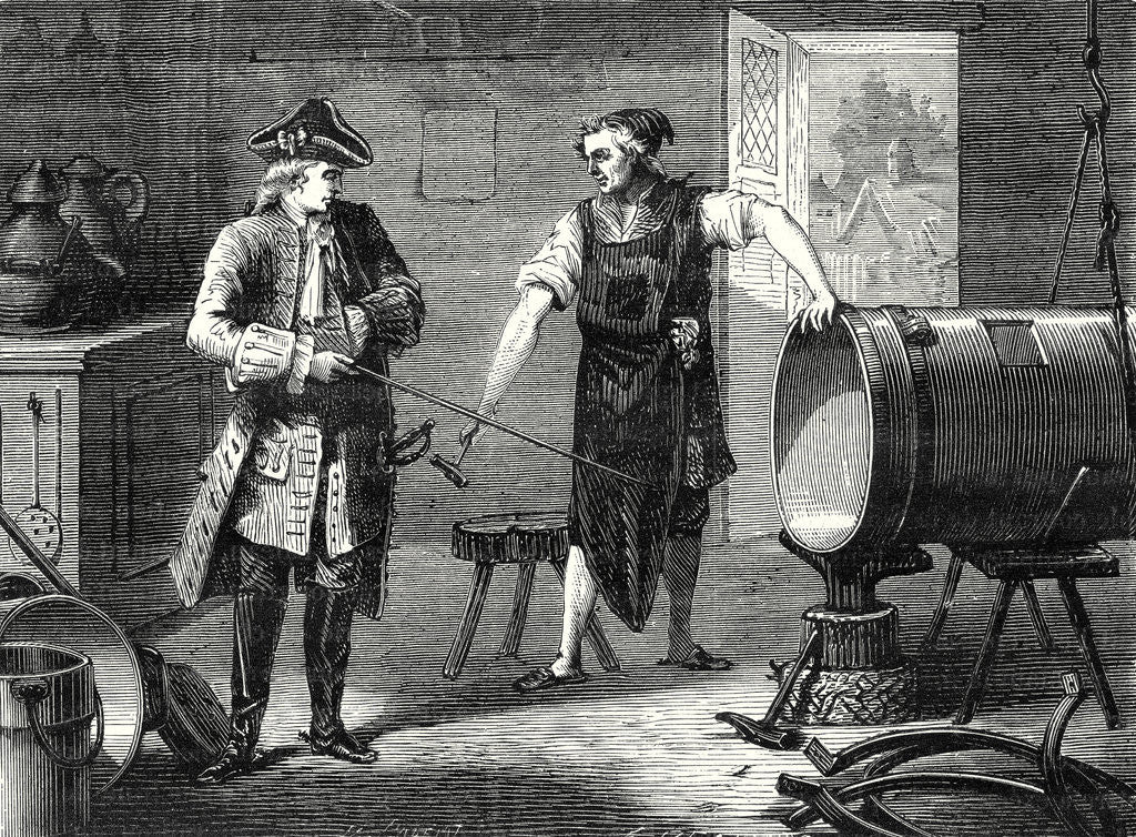 Detail of Marquis De Jouffrey Has a Cylinder for His Steam Engine Made by the Tinker of Baume-Les-Dames by Anonymous