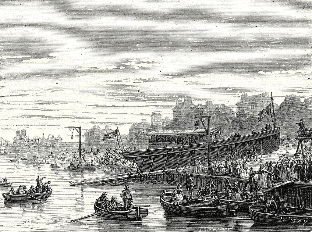 Detail of The 'Charles-Philippe' Launched on the Seine at Bercy by the Marquis De Jouffroy on 20 August 1816 by Anonymous