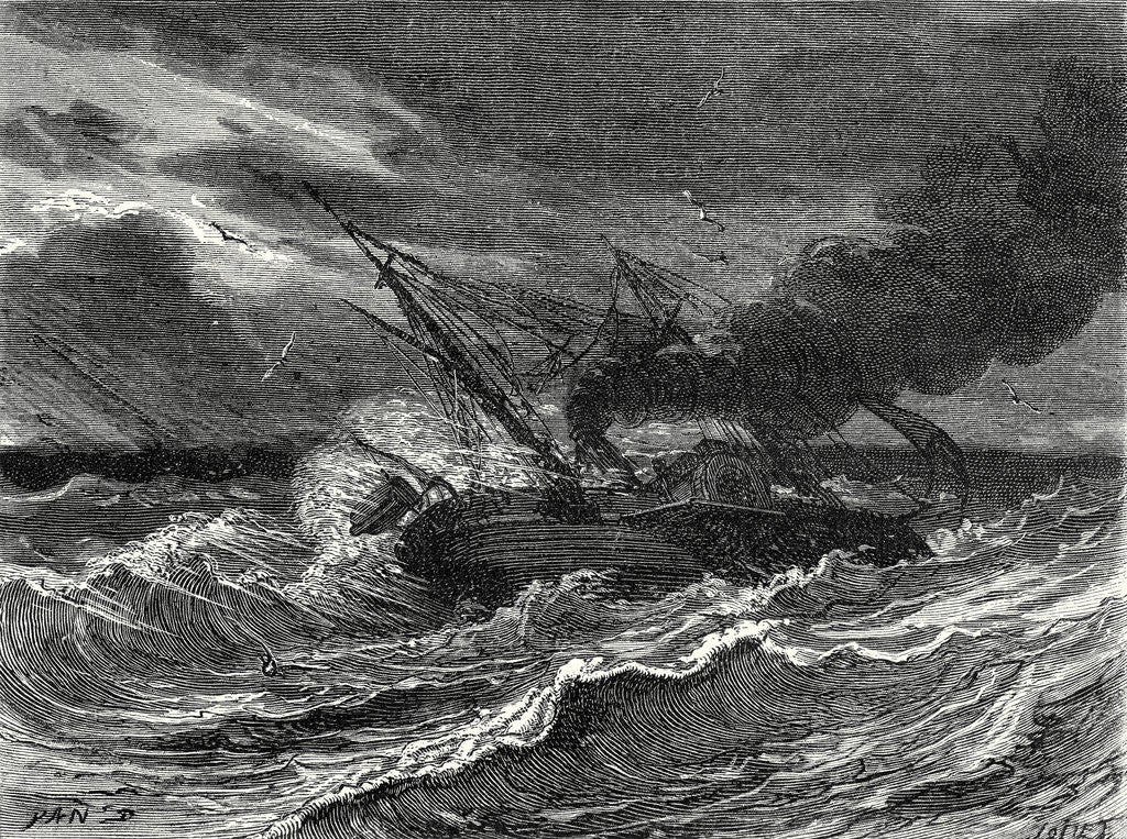 Detail of The 'Elise' the First Steamboat Travelling from England to France is Caught Up in a Storm at Sea by Anonymous