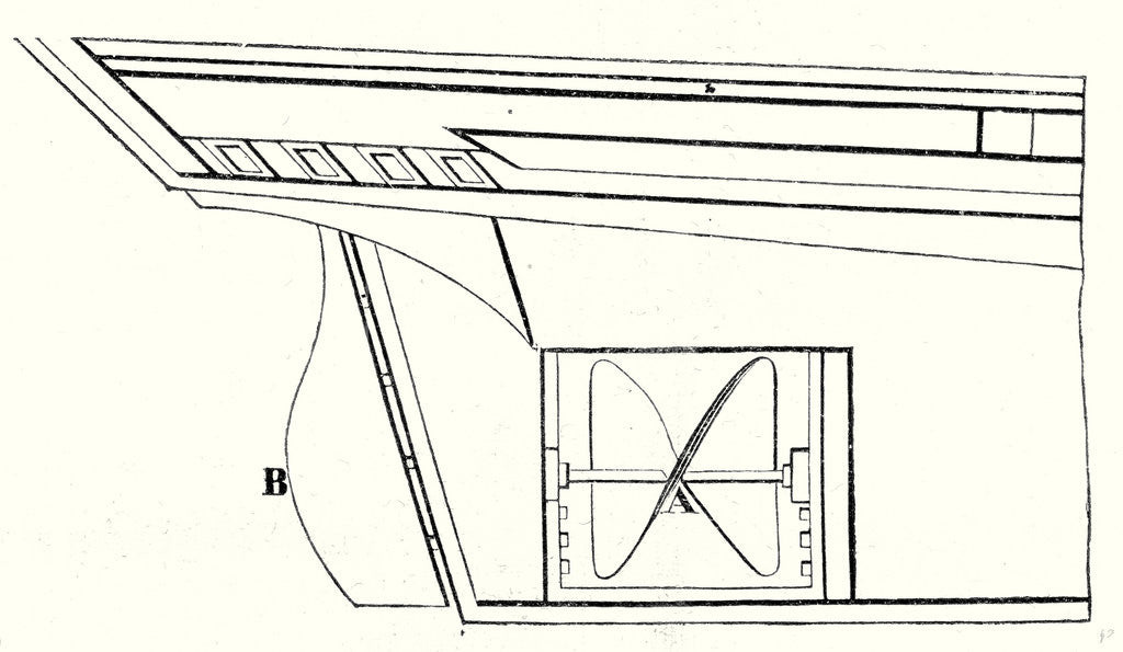 Detail of Position of the Propeller Under the Keel of the Vessel by Anonymous