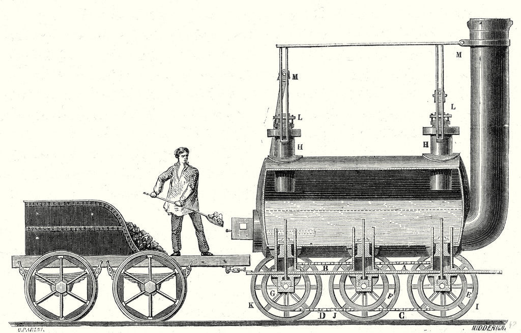 Detail of Stephenson's Endless Chain Locomotive by Anonymous