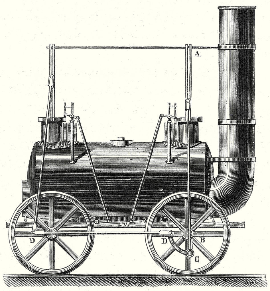 Detail of Stephenson's Locomotive with Coupled Wheels by Anonymous