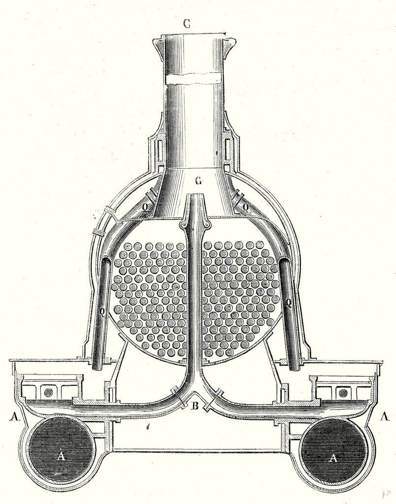 Detail of The Front of a Locomotive or the Smokebox by Anonymous