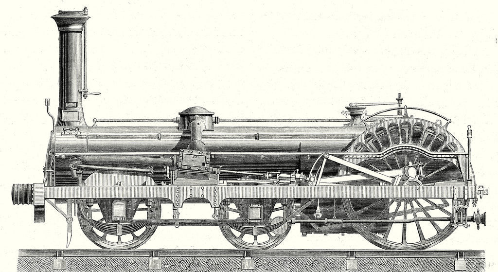 Detail of Crampton Locomotive by Anonymous