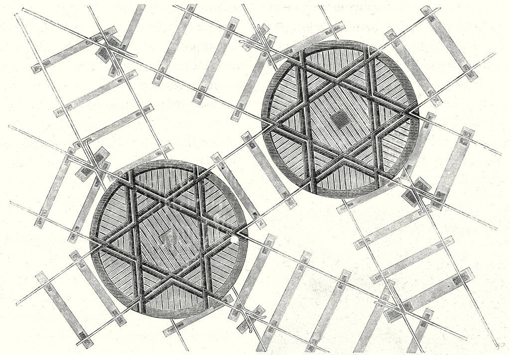 Detail of System of Hexagonal Turning Plates for Parallel Tracks and Crossed Tracks by Anonymous