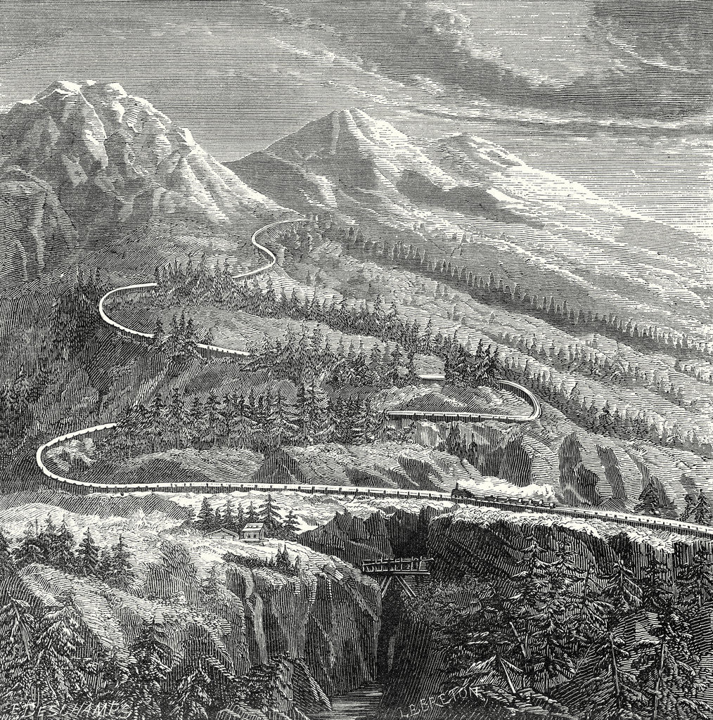 Detail of The 'Rail Central' Railway Established in 1866 on the Mont Cenis by Anonymous