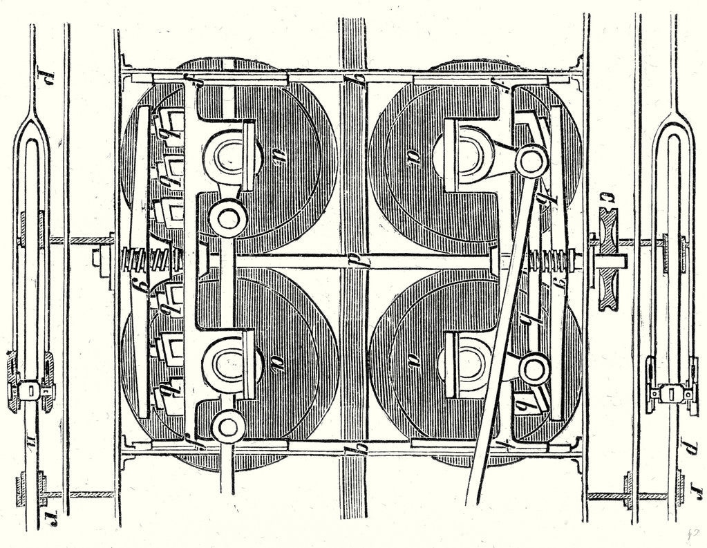 Detail of The Horizontal Wheels and the Central Rail of the Locomotive of the Mont Cenis Railway by Anonymous