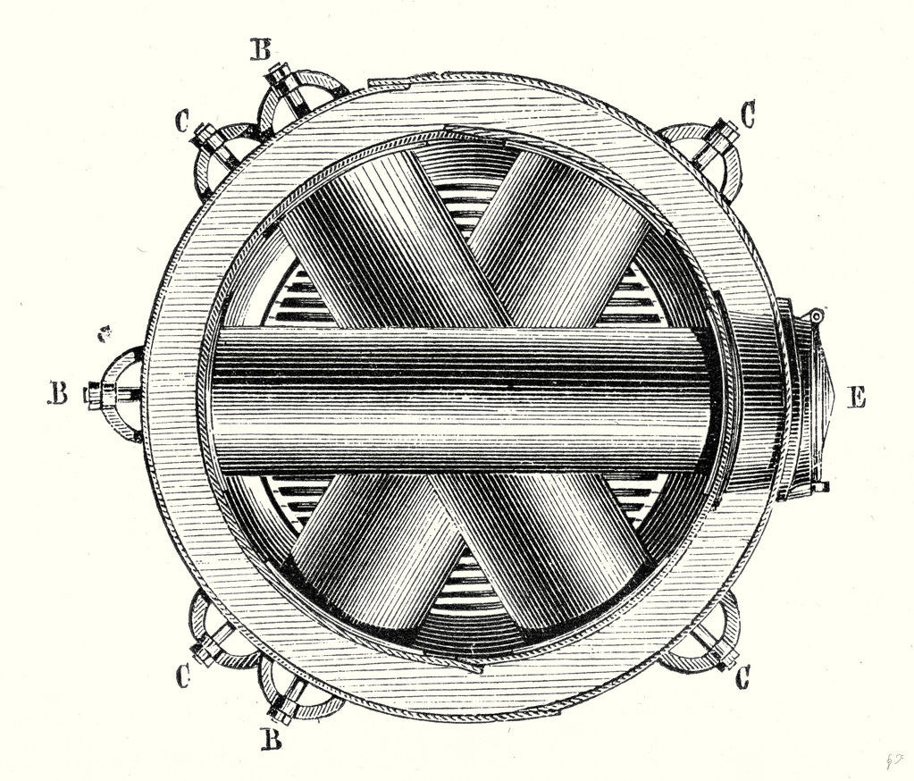 Detail of Horizontal Cross Section of M. Hermann-Lachapelle's Crossed Boiler Reboiler by Anonymous
