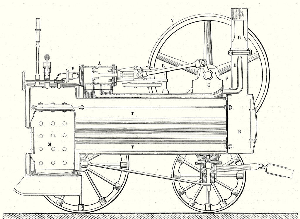 Detail of Cross Section of M. Calla's Traction Engine by Anonymous