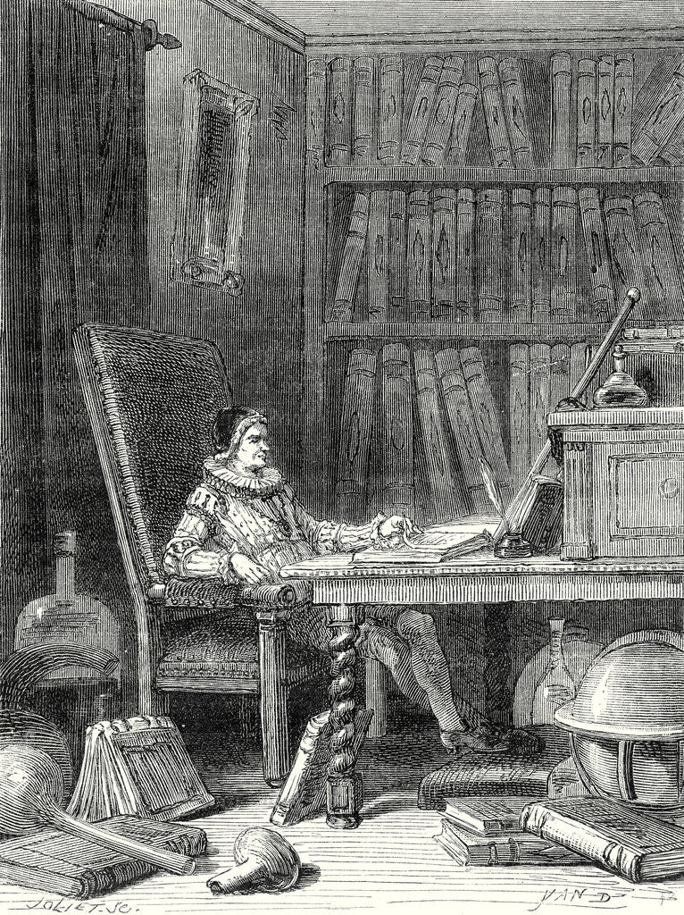 Detail of William Gilbert Writes His De Arte Magnetica Treatise by Anonymous