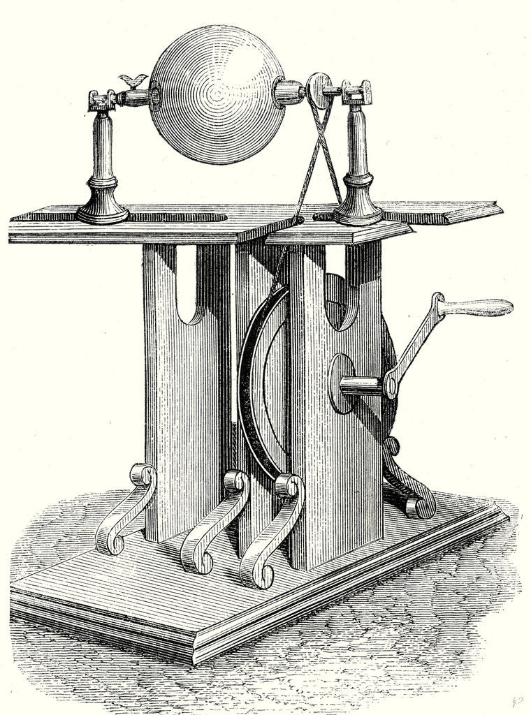Detail of Hauksbee's Second Electric Machine by Anonymous