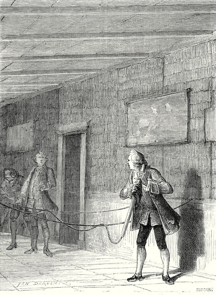 Detail of July 2 1729 Grey and Wehler Discover the Spread of Electricity Along Conductive Bodies by Anonymous