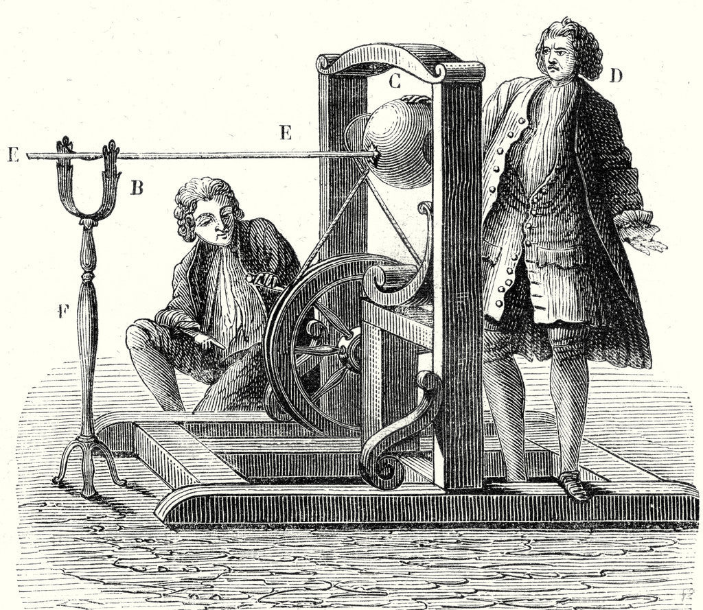 Detail of Glass Globe Electric Machine by Anonymous