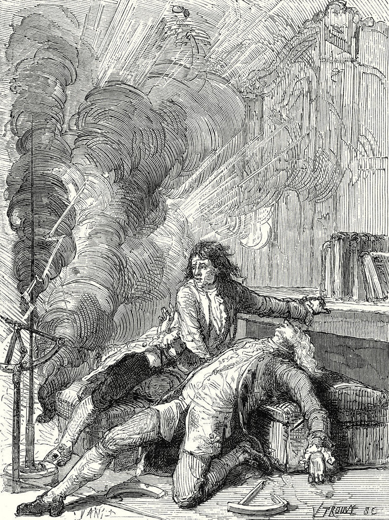 Detail of The Physicist Richmann is Struck in His Physics Labaratory in St. Petersburg by the Electricity from a Thundercloud on 6 August 1753 by Anonymous