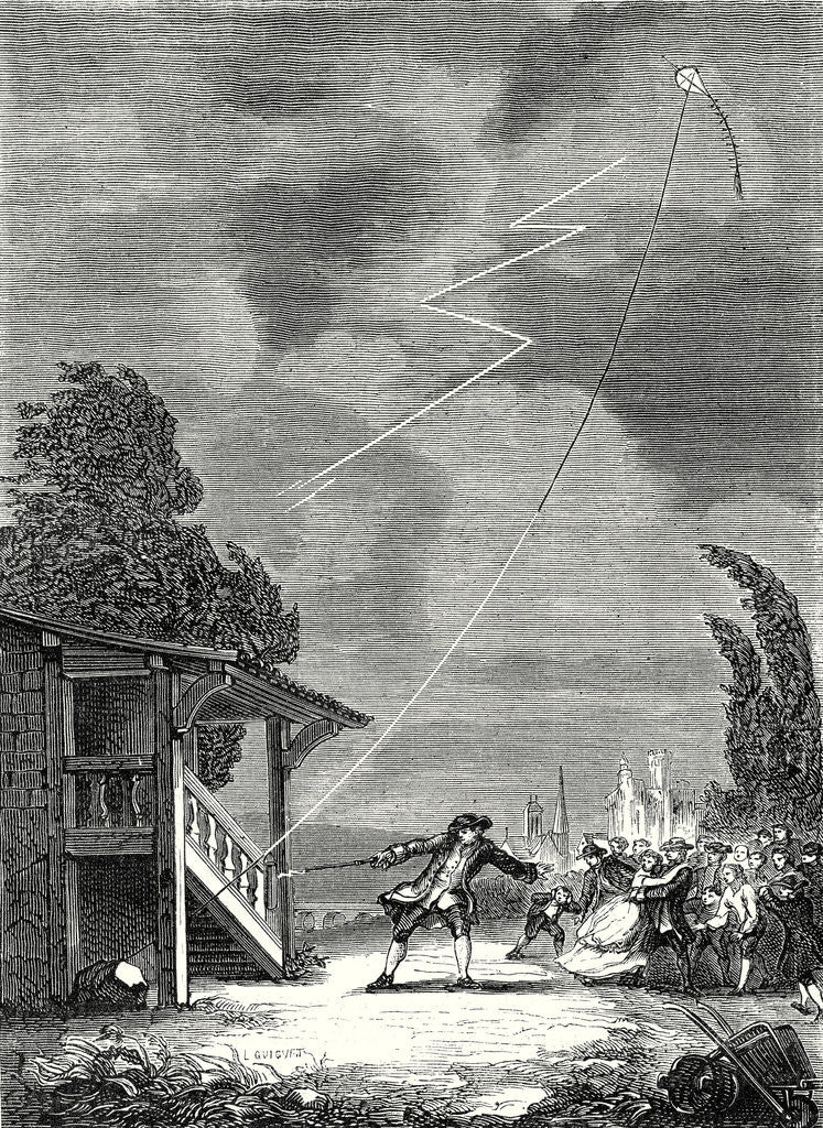 Detail of The Experiment of the Electric Kite Conducted by Romas June 7 1753 in the Alleys of the City of Nérac by Anonymous