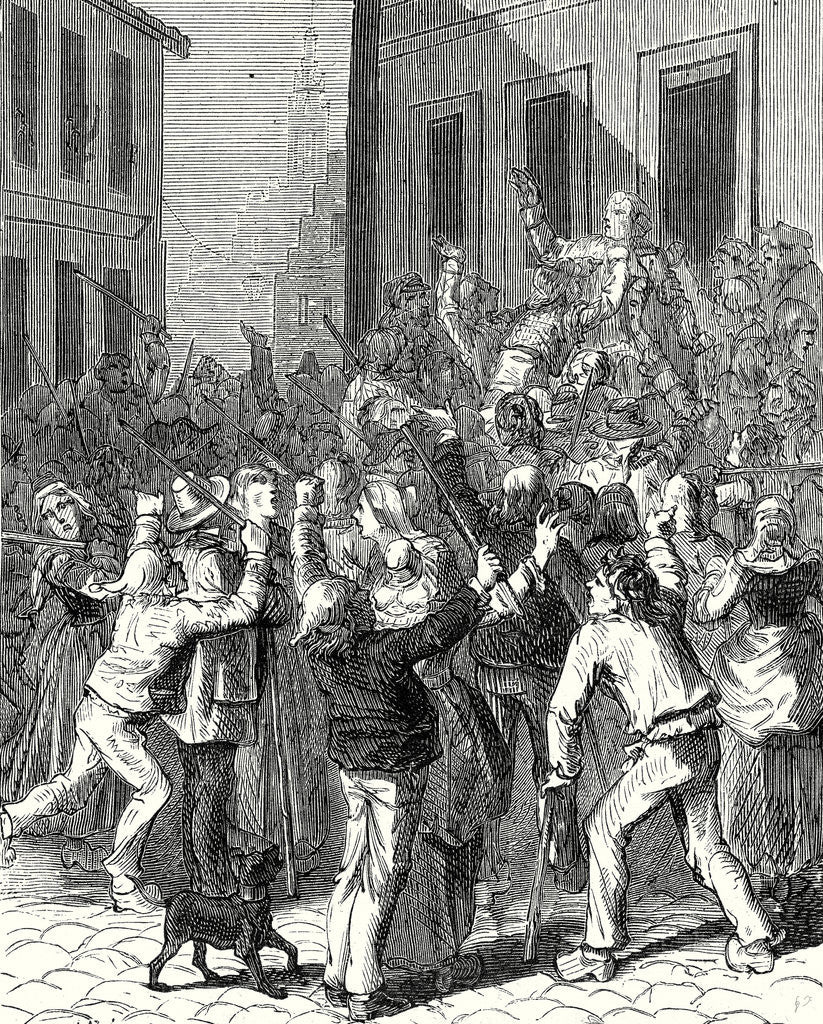 Detail of A Riot in Saint-Omer About the Establishment of a Lightning Rod on the House of De Boisvallé by Anonymous