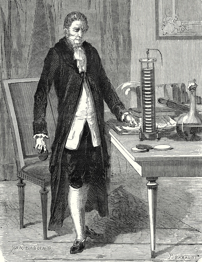 Detail of Volta Builds the Electric Motor or Electric Battery in December 1799 by Anonymous