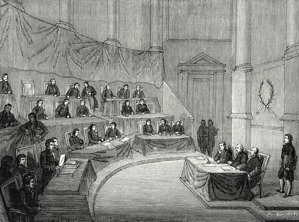 Detail of Alessandro Volta Reads Before the Academy of Science His Memoir of the Battery in the Presence of the First Consul Bonaparte (18 November 1800) by Anonymous