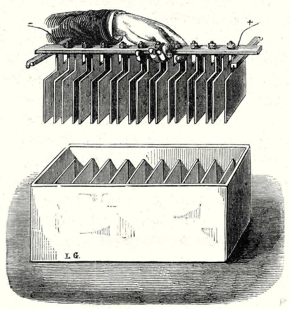 Detail of One of the 200 Groups that Make Up Wollaston's Battery Built for Davy at the Royal Institute in London by Anonymous