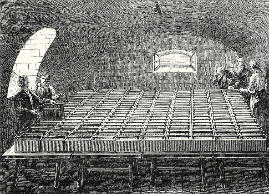 Detail of The Large Battery of Wollaston Built by Davy in 1807 at the Royal Institute in London by Anonymous