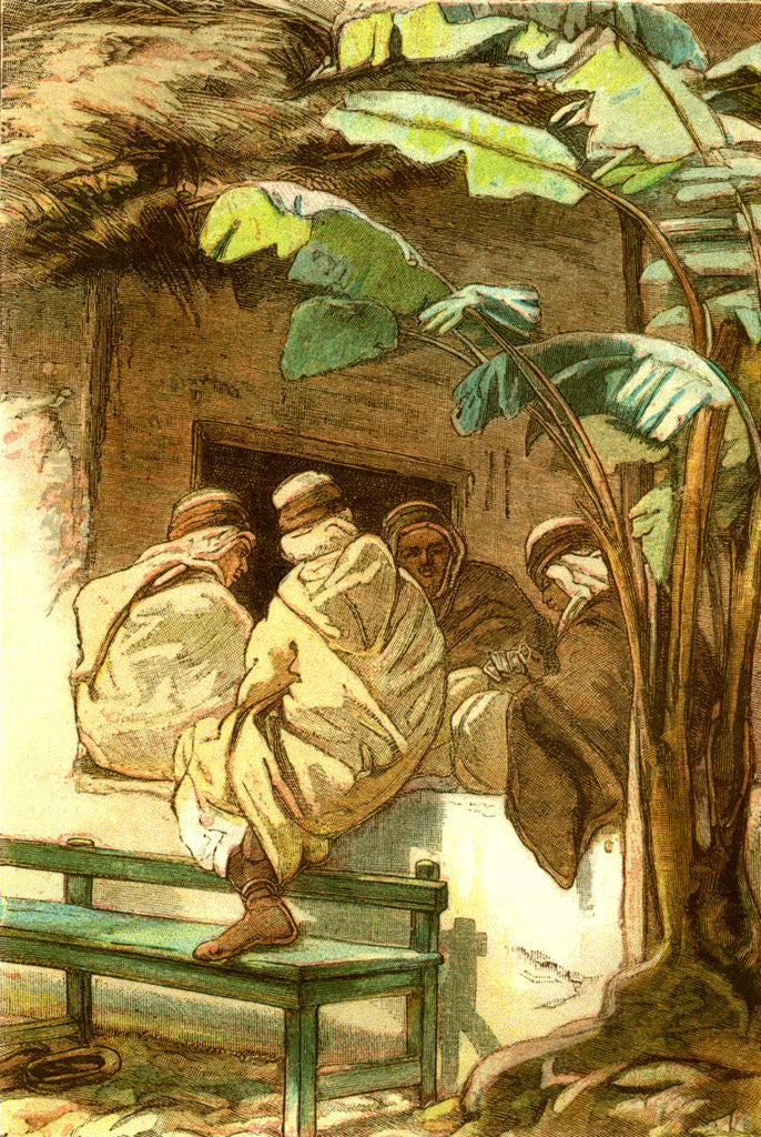 Detail of A Quiet Rubber Algiers 1885 by Anonymous