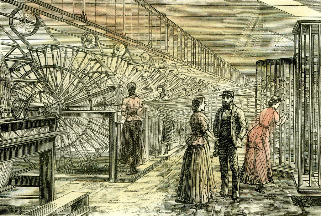 Detail of Aberdeen Granholm Tweed Mills 1885 UK Warping Machines by Anonymous