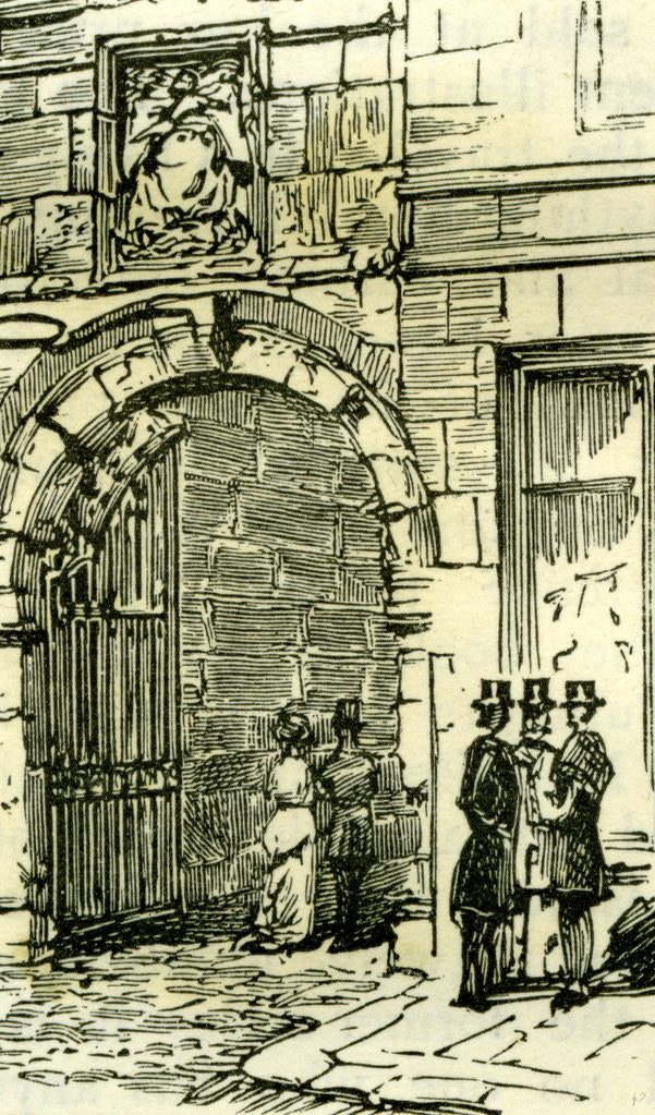 Detail of Aberdeen Old Gateway to Marischal College 1885 UK by Anonymous