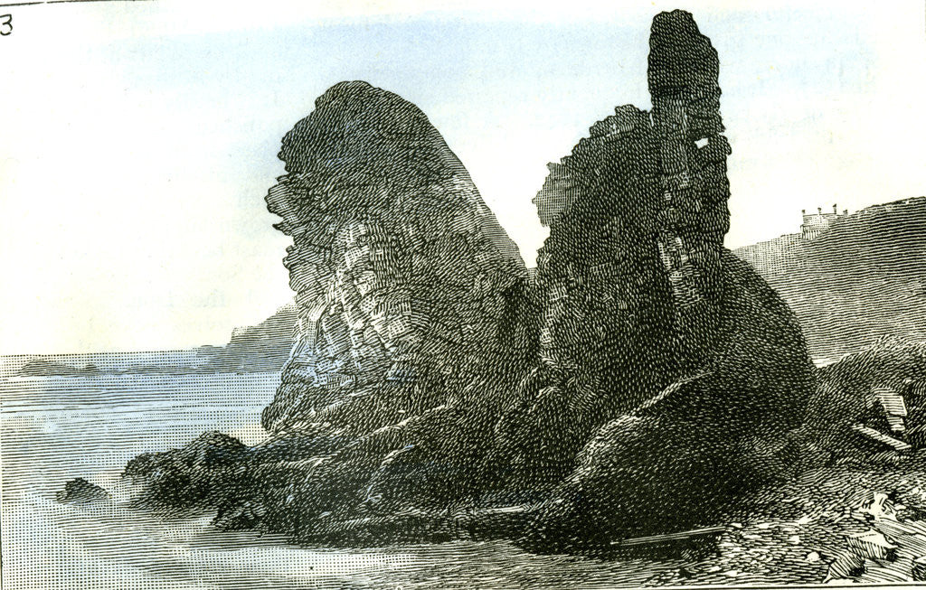 Detail of Aberdeen the Rocks at Muchalls 1885 UK by Anonymous